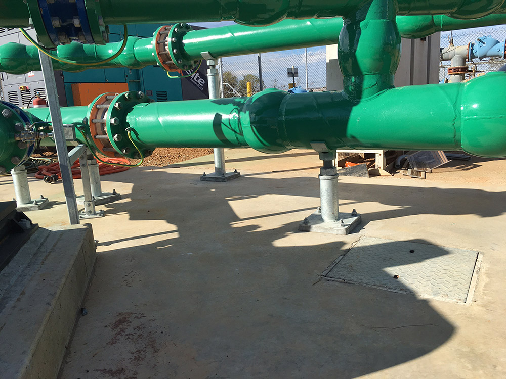 Belka Pump Station upgrade using height adjustable pipe supports